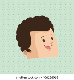 Icon of man cartoon design, vector illustration
