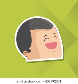 Icon of man cartoon design, vector illustration