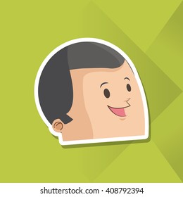 Icon of man cartoon design, vector illustration