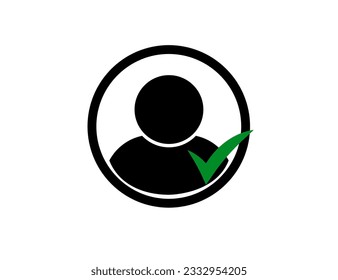 Icono de un hombre y marca de verificación. Educación, elección. imagen vectorial