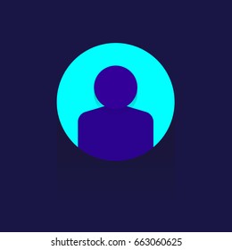 icon man in Circle Blue on blue background. logo. Symbols. Business. meeting. leader. success. teamwork
