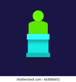 icon man in Circle Blue on blue background. logo. Symbols. Business. meeting. leader. success. teamwork