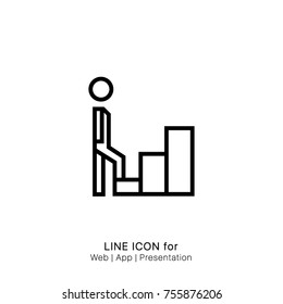 Icon Man climbing stairs graphic design single icon vector illustration