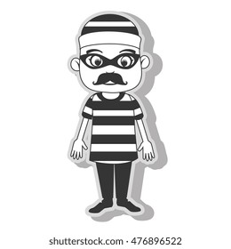 icon man criminal thief stealing isolated