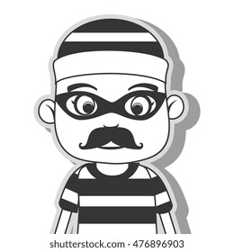 icon man criminal thief stealing isolated