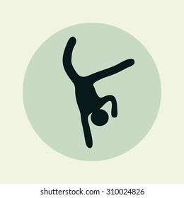 Icon man dances breakdance