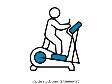 Icon of a man doing cardio exercise on an elliptical machine