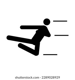 icon of man doing taekwondo kick vector illustration design