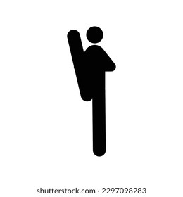 icon of man doing taekwondo kick vector illustration design