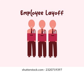 Icon man fired or laid off from work. Unemployment, crisis, jobless and employee job reduction. Massive layoff illustration. Icon vector illustration isolated background