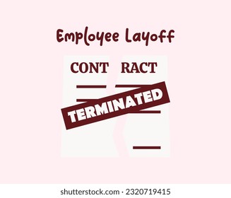 Icon man fired or laid off from work. Unemployment, crisis, jobless and employee job reduction. Employment contract terminated or contract break illustration. Icon vector isolated background