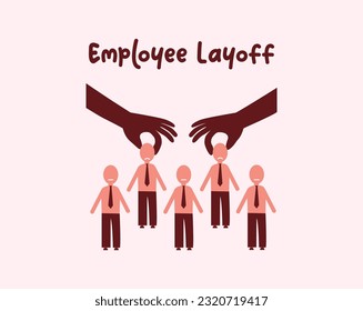 Icon man fired or laid off from work. Unemployment, crisis, jobless and employee job reduction. Massive layoff illustration. Icon vector illustration isolated background