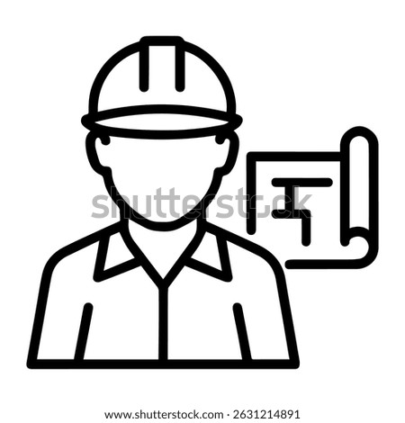 Icon man foreman on white background vector
Vector line icon profession