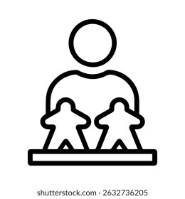 icon man with game figures on white background vector
Vector line icon board games