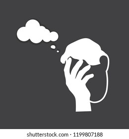 Icon of man with a gestures facepalm expression. Man with hand flopping her forehead. Headache, disappointment or shame. Epic fail emotion. Isolated vector illustration.