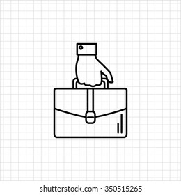 Icon of man hand carrying briefcase