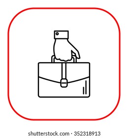 Icon of man hand carrying briefcase