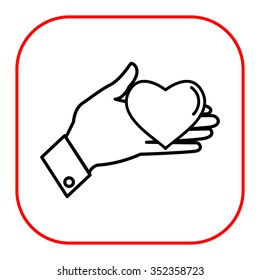 Icon of man hand holding