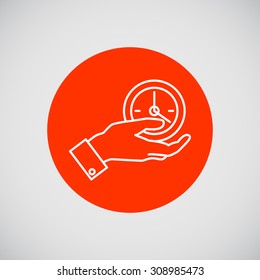 Icon of man hand holding clock