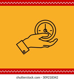 Icon of man hand holding clock
