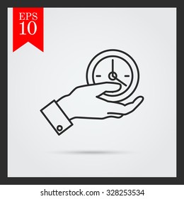Icon of man hand holding clock