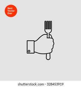 Icon Of Man Hand Holding Fork