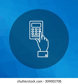 Icon of man hand pressing ATM keypad