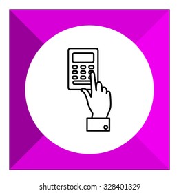 Icon of man hand pressing ATM keypad
