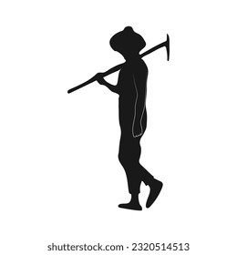 icon of a man hoeing vector illustration design