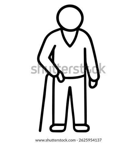 icon man old with a cane on a white background vector
Vector icon people and professions