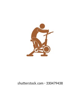 Icon man on bike simulator.