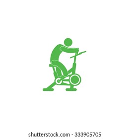 Icon man on bike simulator.