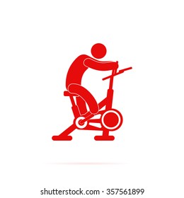 Icon man on bike simulator.