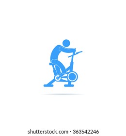 Icon man on bike simulator.