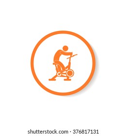 Icon man on bike simulator.