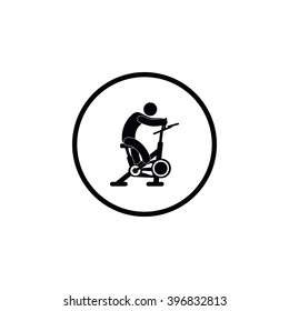 Icon man on bike simulator.