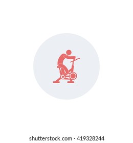 Icon man on bike simulator.