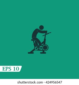 Icon man on bike simulator.