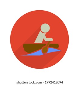 icon of a man on a boat on a white background, vector illustration