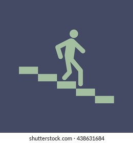 Icon of Man on Down Stairs. Eps-10.