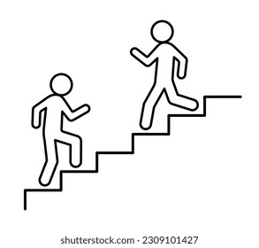 icono de un hombre en las escaleras