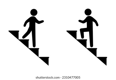 Symbol eines Mannes auf der Treppe