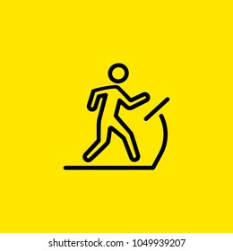 Icon Of Man On Treadmill. Cardio, Running Machine, Gym. Activity Concept. Can Be Used For Topics Like Sport, Fitness, Healthy Lifestyle.