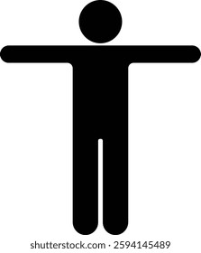 An icon of a man with open arms, transparent background