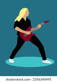 An icon of a man playing guitar rock concert