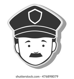 icon man policeman security isolated