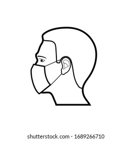 Icon man in a protective mask vector illustration
