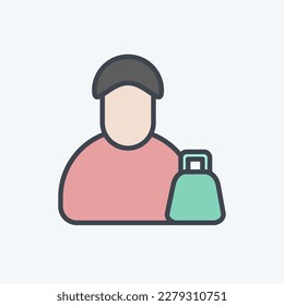 Icon Man. related to Black Friday symbol. shopping. simple illustration