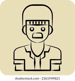 Icon Man. related to Indigenous People symbol. hand drawn style. simple design editable. simple illustration
