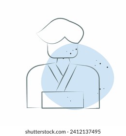 Icon Man. related to Sakura Festival symbol. Color Spot Style. simple design editable. simple illustration